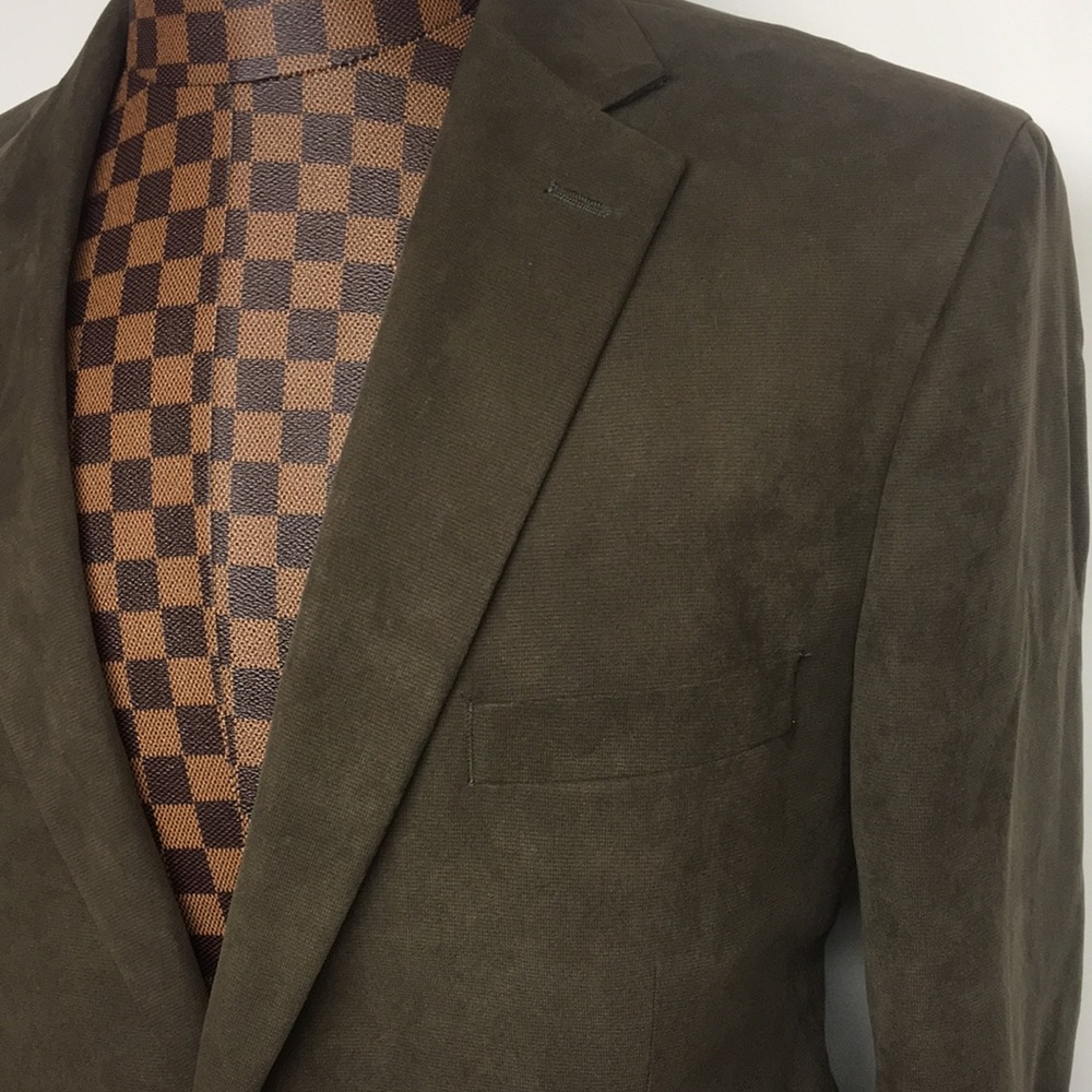 Tasso Elba Brown Pattern Two-Button Sportcoat 42l - image 3